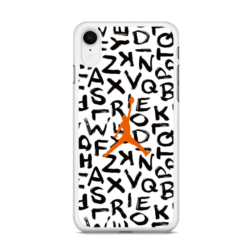 Jordan White Aphabet Orange Logo iPhone XR Case