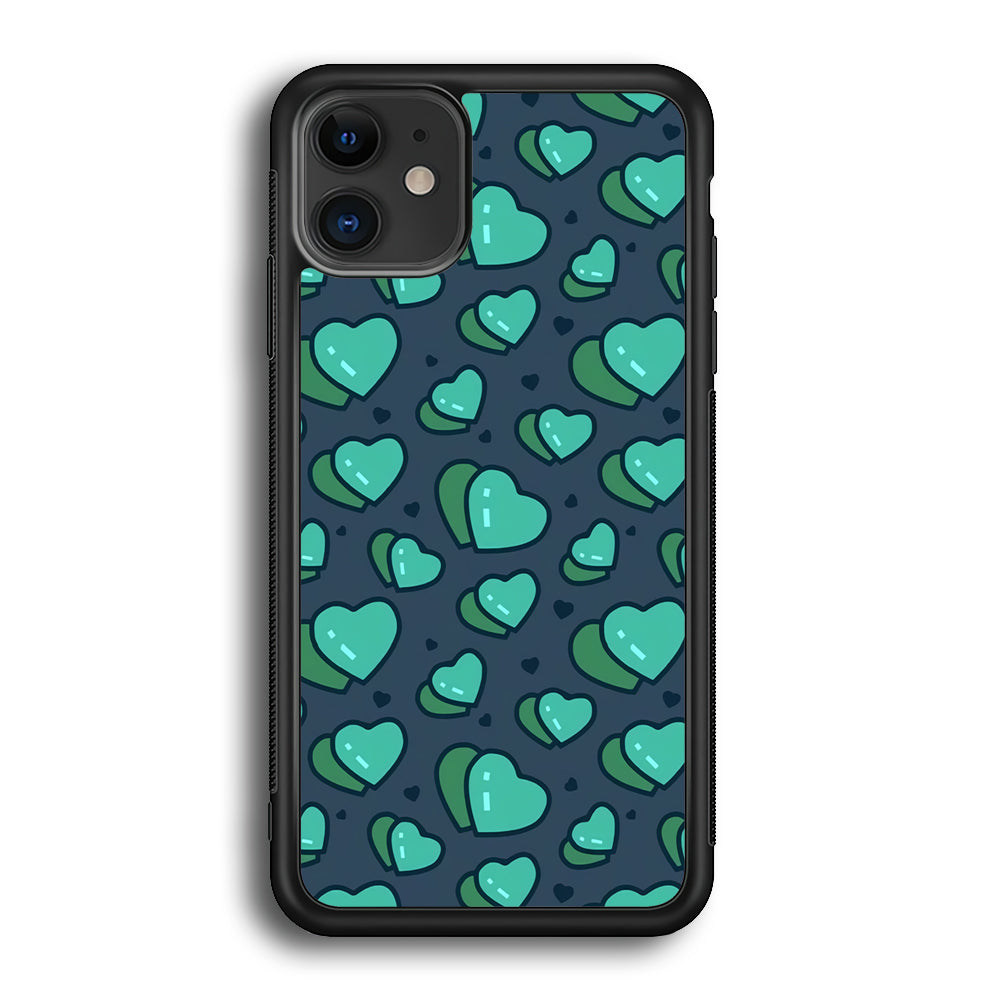 Love Green Doodle iPhone 12 Case