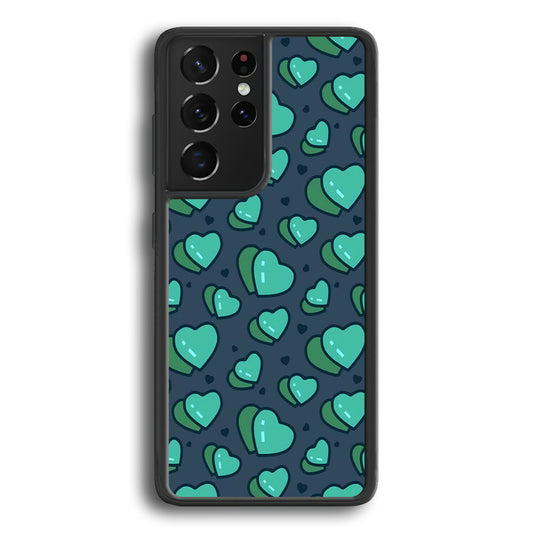 Love Green Doodle Samsung Galaxy S21 Ultra Case