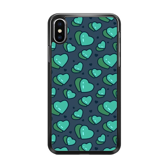 Love Green Doodle iPhone X Case