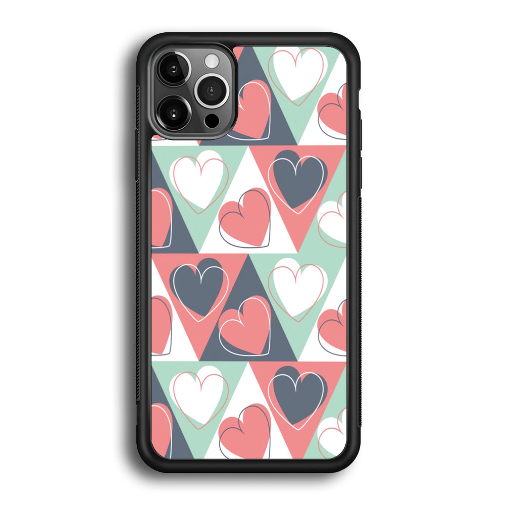 Love Triangle Doodle iPhone 12 Pro Case