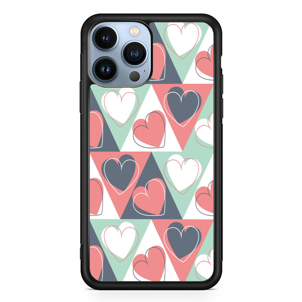 Love Triangle Doodle iPhone 13 Pro Max Case