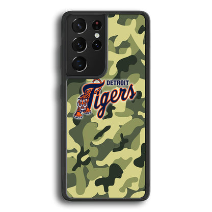 MLB Detroit Tigers Camo Green Samsung Galaxy S21 Ultra Case