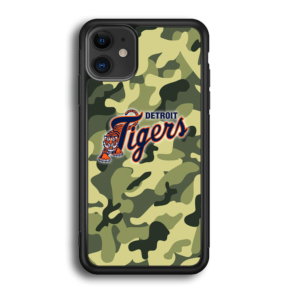 MLB Detroit Tigers Camo Green iPhone 12 Case