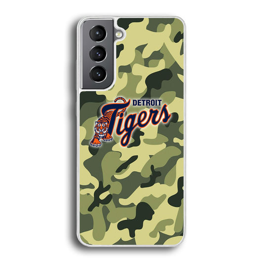 MLB Detroit Tigers Camo Green Samsung Galaxy S21 Plus Case