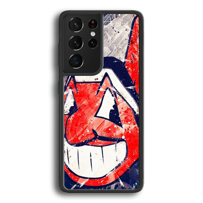 MLB Indians Paint Samsung Galaxy S21 Ultra Case
