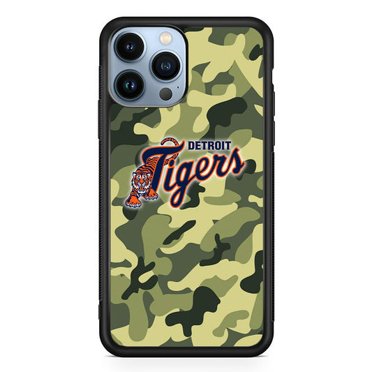 MLB Detroit Tigers Camo Green iPhone 13 Pro Case