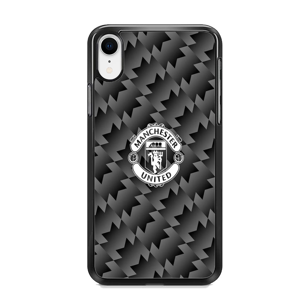 Manchester United Black Carbon Logo iPhone XR Case