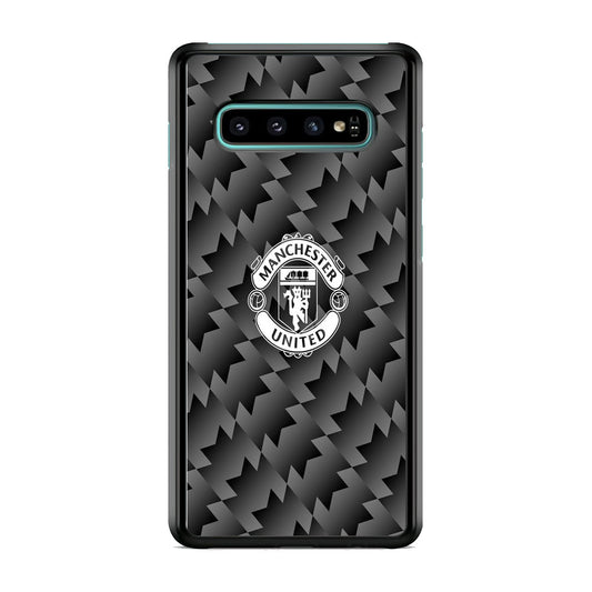 Manchester United Black Carbon Logo Samsung Galaxy S10 Plus Case