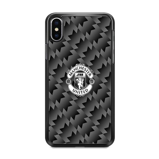 Manchester United Black Carbon Logo iPhone Xs Case