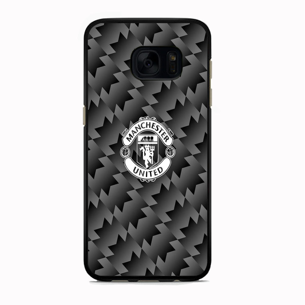 Manchester United Black Carbon Logo Samsung Galaxy S7 Edge Case