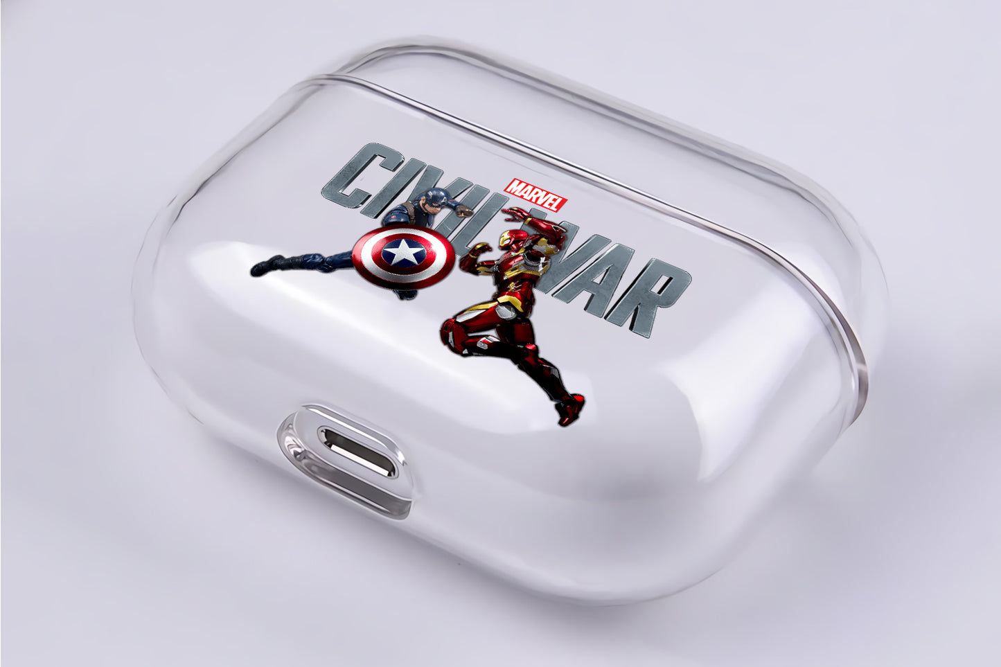 Marvel Civil War Protective Clear Case Cover For Apple AirPod Pro