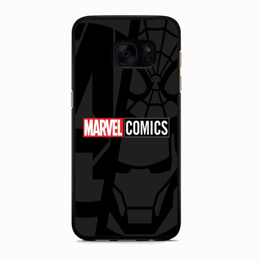 Marvel Comics Logo Grey Wallpaper Samsung Galaxy S7 Edge Case