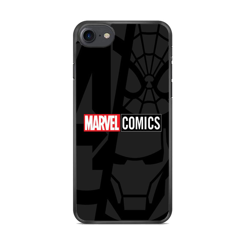 Marvel Comics Logo Grey Wallpaper iPhone 8 Case