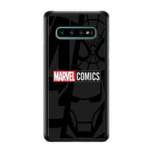 Marvel Comics Logo Grey Wallpaper Samsung Galaxy S10 Plus Case