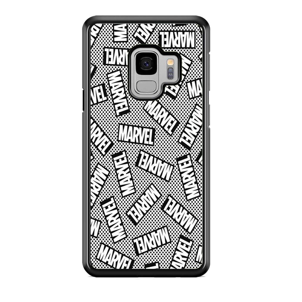 Marvel Logo Black White Polka Dots Samsung Galaxy S9 Case