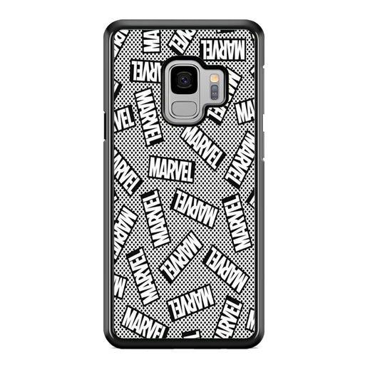 Marvel Logo Black White Polka Dots Samsung Galaxy S9 Case