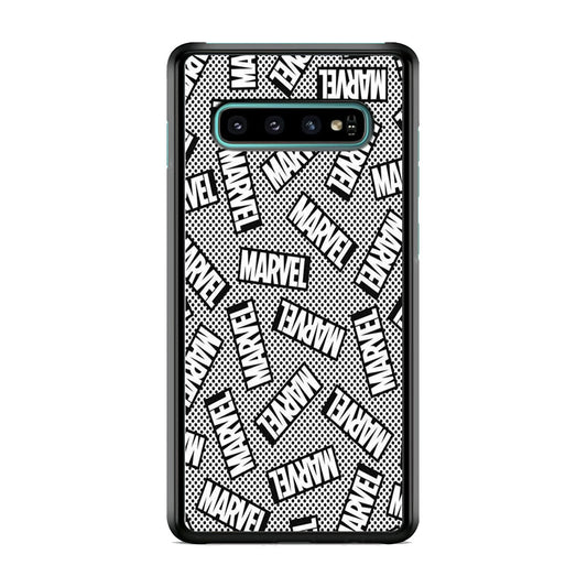 Marvel Logo Black White Polka Dots Samsung Galaxy S10 Case