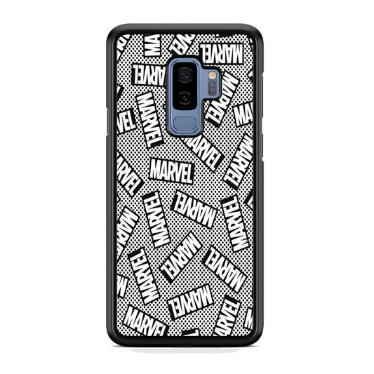 Marvel Logo Black White Polka Dots Samsung Galaxy S9 Plus Case