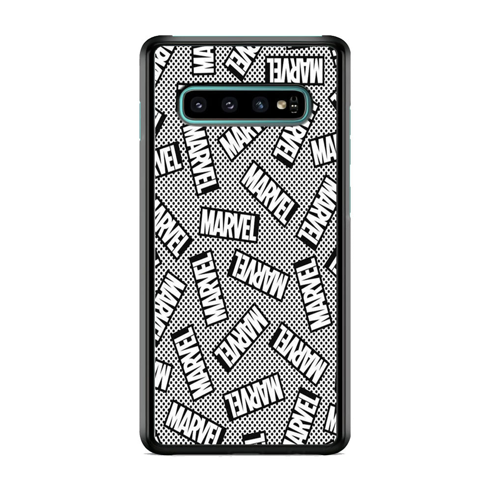 Marvel Logo Black White Polka Dots Samsung Galaxy S10 Plus Case