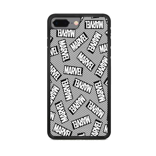 Marvel Logo Black White Polka Dots iPhone 7 Plus Case