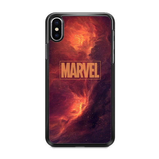 Marvel Logo Sunset Nebula Galaxy iPhone Xs Case