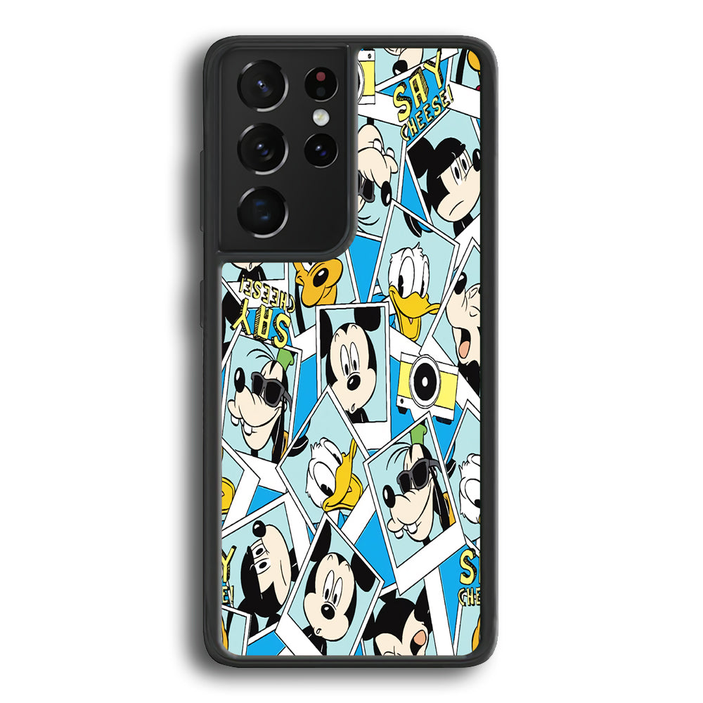 Mickey Family Photo In Frame Samsung Galaxy S21 Ultra Case
