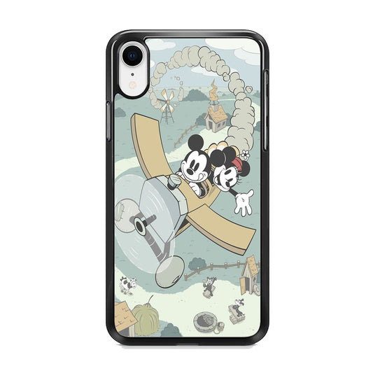 Mickey Mouse And Minnie fly With Air Craft iPhone XR Case