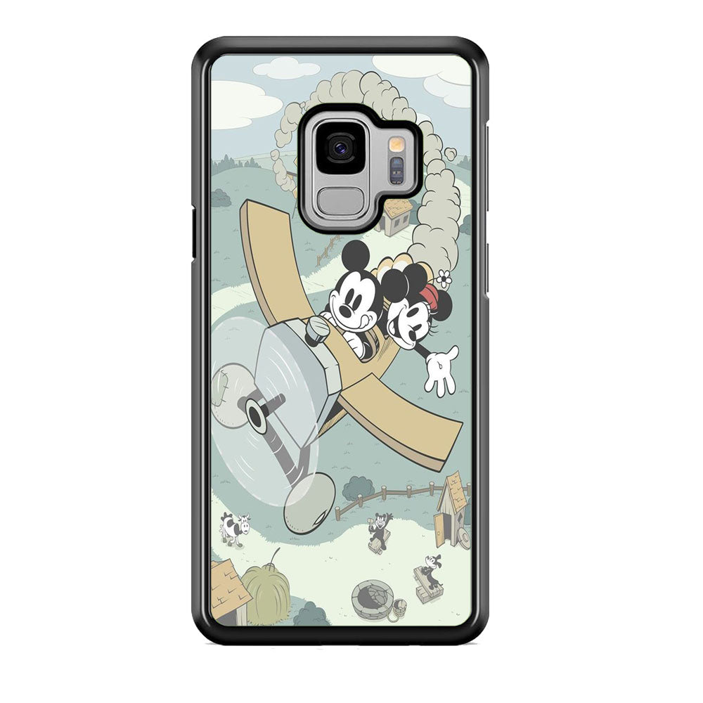 Mickey Mouse And Minnie fly With Air Craft Samsung Galaxy S9 Case