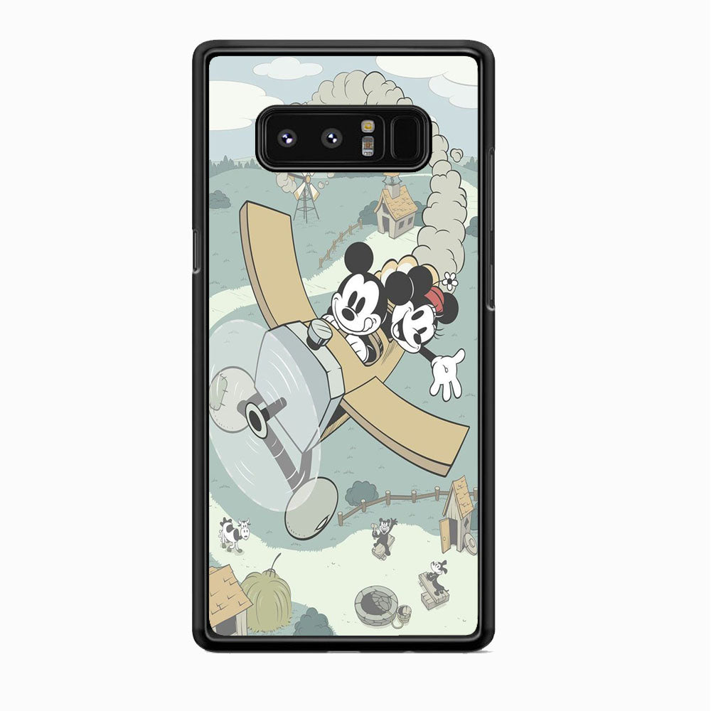 Mickey Mouse And Minnie fly With Air Craft Samsung Galaxy Note 8 Case