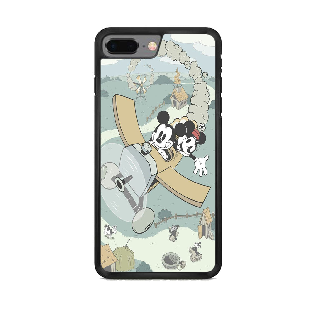 Mickey Mouse And Minnie fly With Air Craft iPhone 7 Plus Case