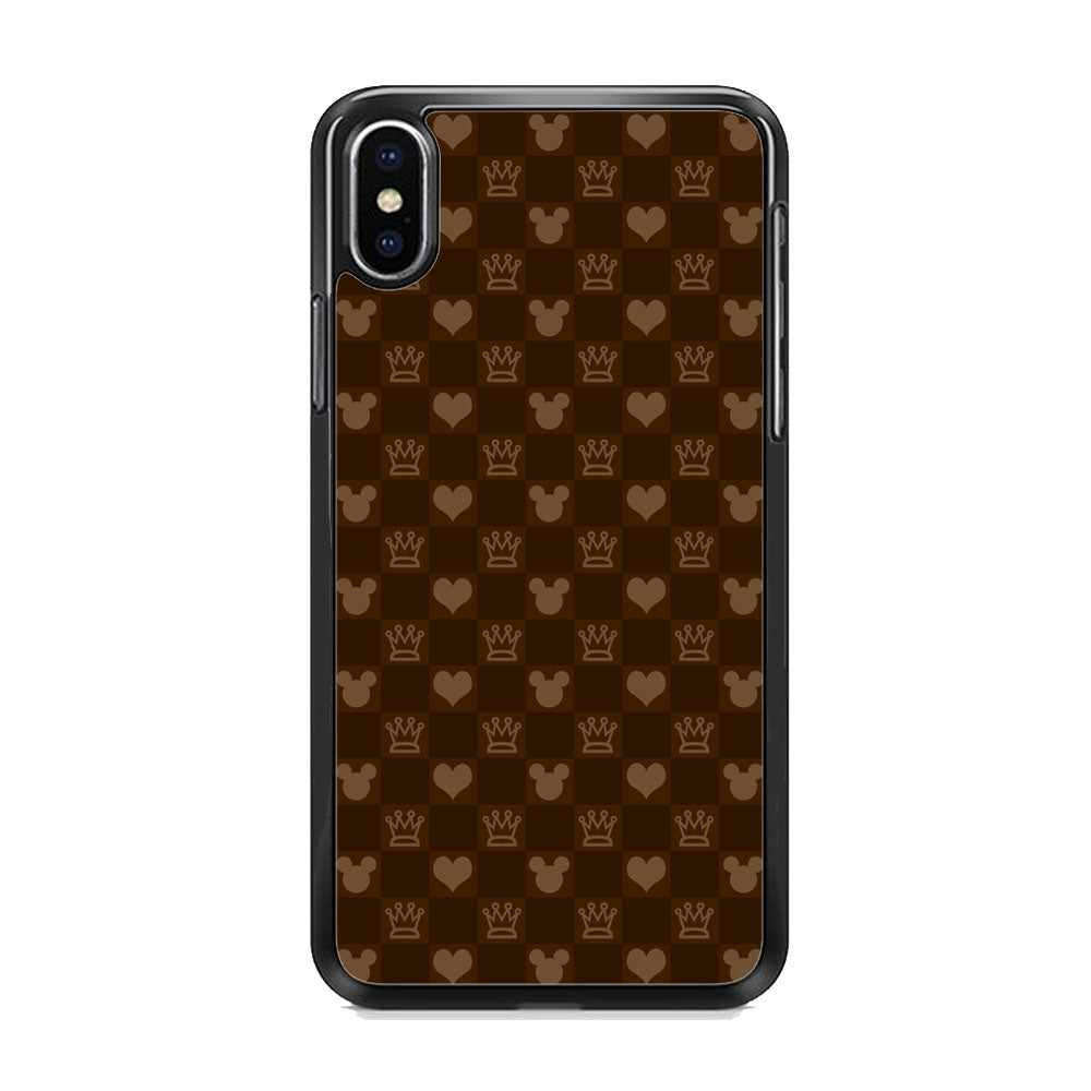 Mickey Mouse Doodle Logo Cube Chocolate iPhone Xs Case