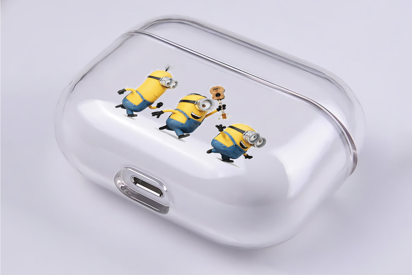 Minions Playing Guitar Protective Clear Case Cover For Apple AirPod Pro