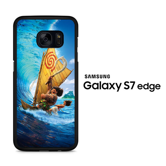 Moana Waves Surfing With Boat Samsung Galaxy S7 Edge Case