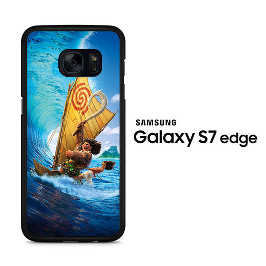 Moana Waves Surfing With Boat Samsung Galaxy S7 Edge Case