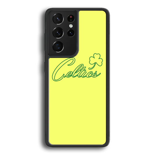 NBA Celtics Yellow Logo Samsung Galaxy S21 Ultra Case