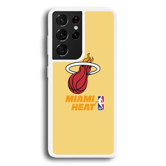 NBA Miami Heat Latte Colour Logo Samsung Galaxy S21 Ultra Case