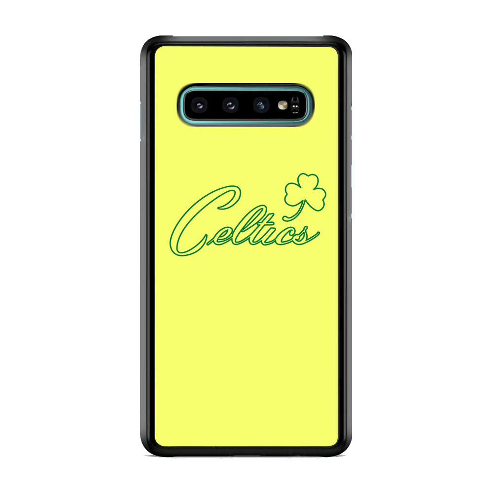 NBA Celtics Yellow Logo Samsung Galaxy S10 Case