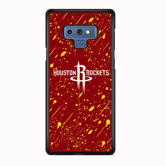 NBA Houston Rocket Logo Maroon Splash Yellow Paint Samsung Galaxy Note 9 Case