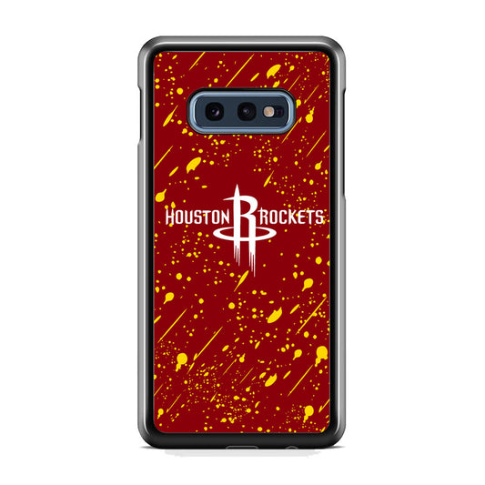 NBA Houston Rocket Logo Maroon Splash Yellow Paint Samsung Galaxy 10e Case