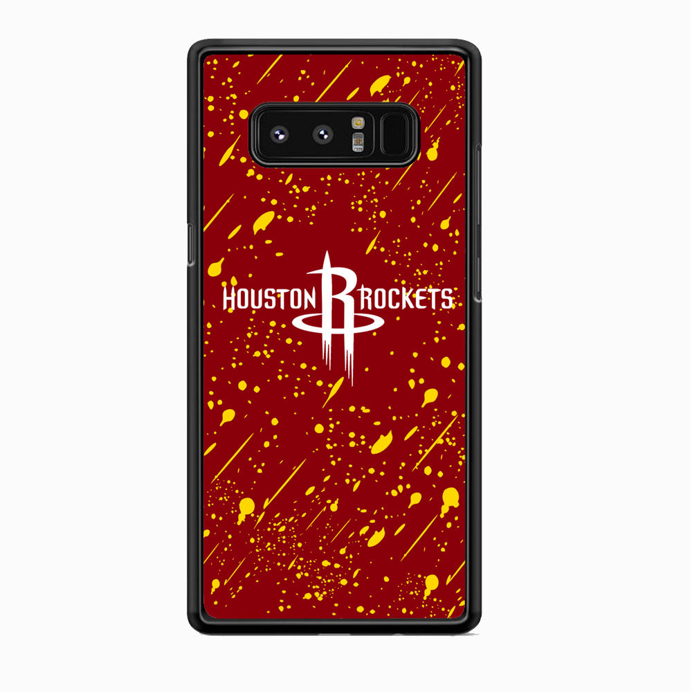 NBA Houston Rocket Logo Maroon Splash Yellow Paint Samsung Galaxy Note 8 Case