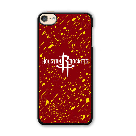 NBA Houston Rocket Logo Maroon Splash Yellow Paint iPod Touch 6 Case - Ezzystore