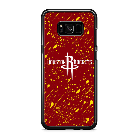NBA Houston Rocket Logo Maroon Splash Yellow Paint Samsung Galaxy S8 Case