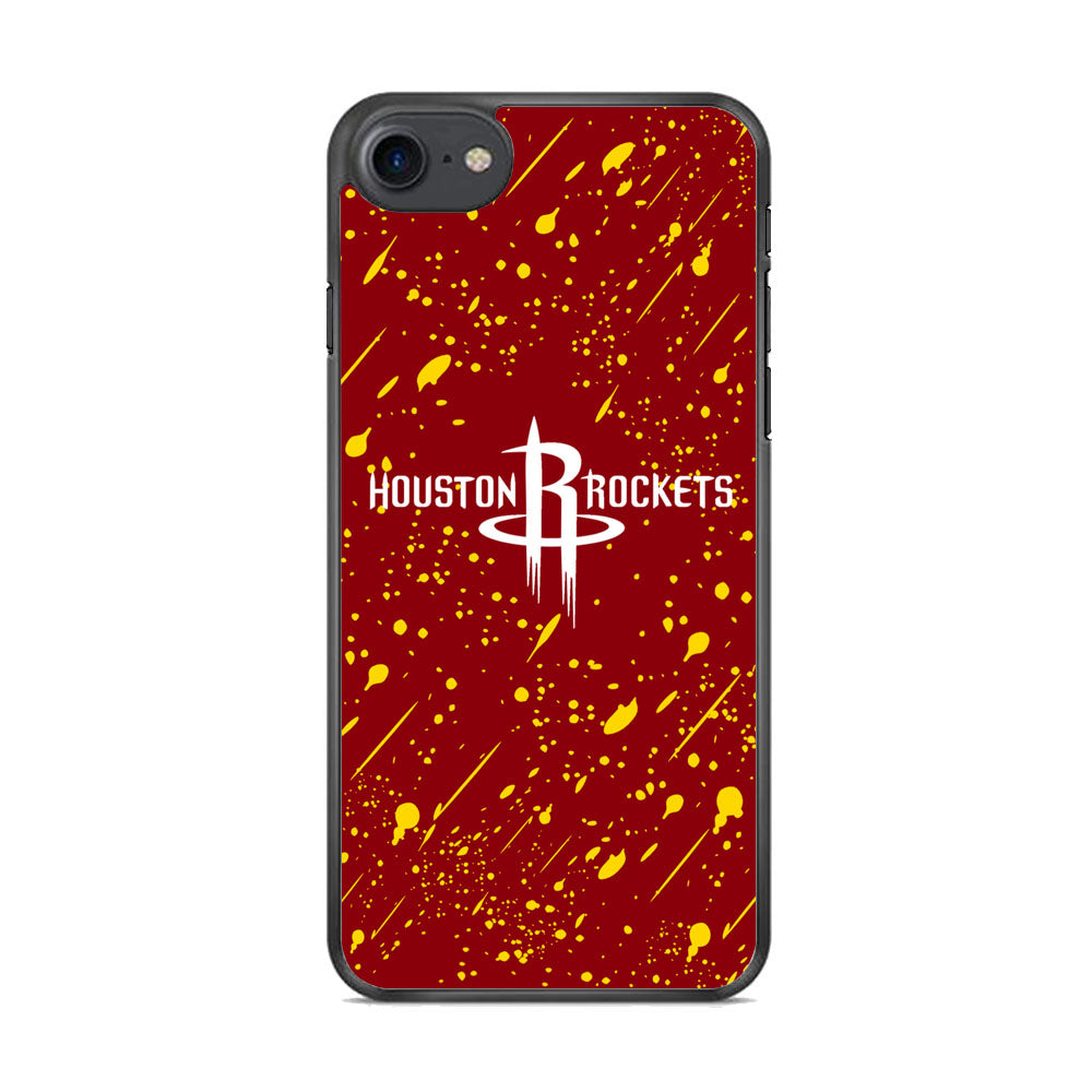 NBA Houston Rocket Logo Maroon Splash Yellow Paint iPhone 7 Case
