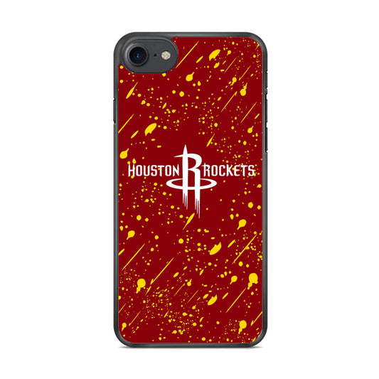 NBA Houston Rocket Logo Maroon Splash Yellow Paint iPhone 7 Case