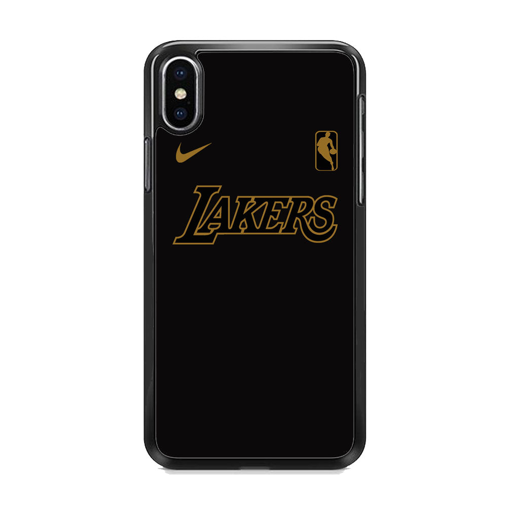 NBA Los Angeles Lakers Space Grey Nike Gold Logo  iPhone Xs Case