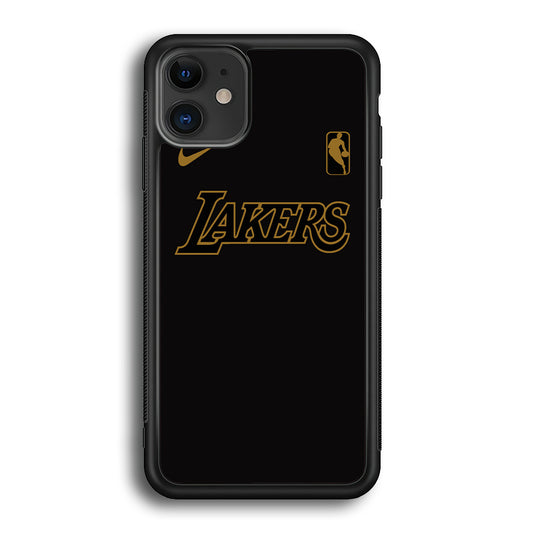 NBA Los Angeles Lakers Space Grey Nike Gold Logo iPhone 12 Case