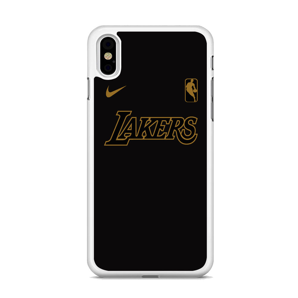 NBA Los Angeles Lakers Space Grey Nike Gold Logo  iPhone Xs Case
