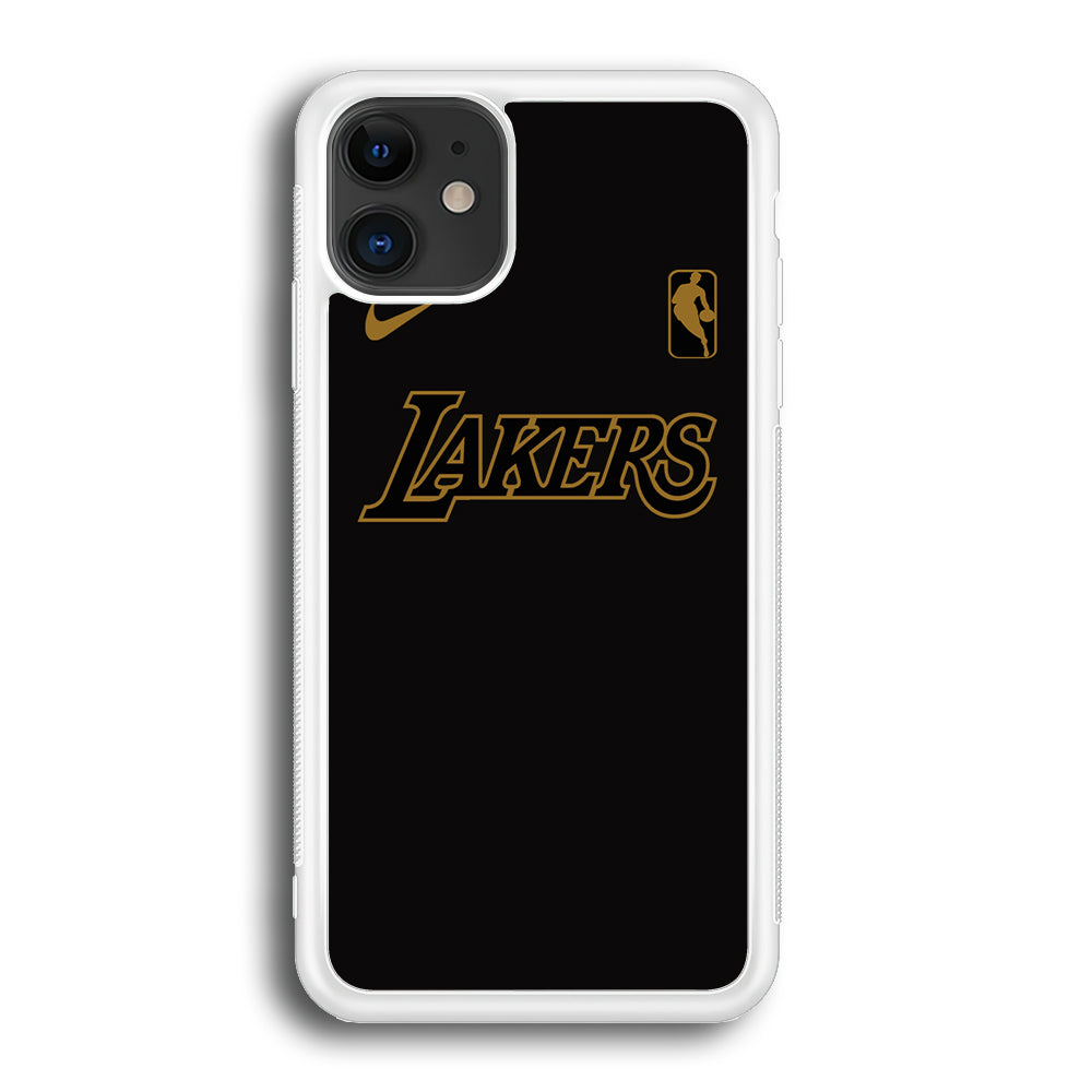 NBA Los Angeles Lakers Space Grey Nike Gold Logo iPhone 12 Case