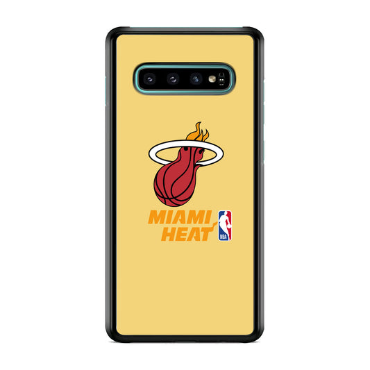 NBA Miami Heat Latte Colour Logo Samsung Galaxy S10 Plus Case